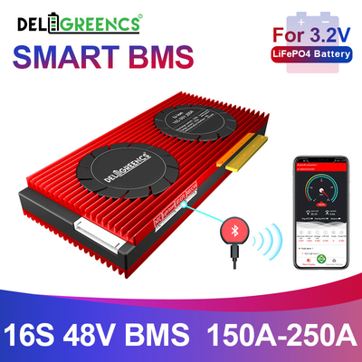 Deligreen Smart Bms Lifepo4 Bateria 16S 48v 150-250A Z funkcją UART BT 485 CAN Do magazynowania RV na zewnątrz